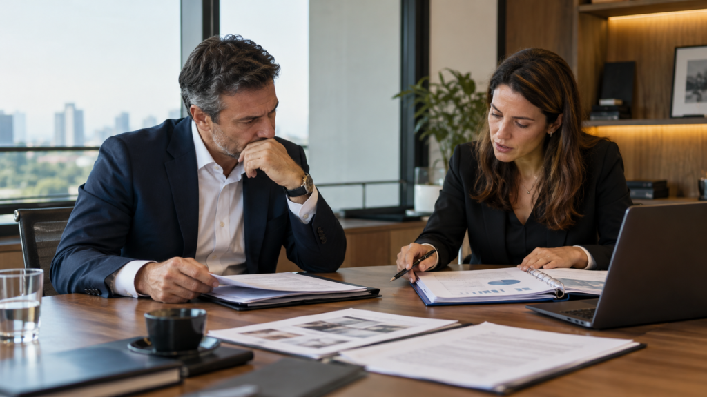 Reunião Executiva com Análise de Documentos