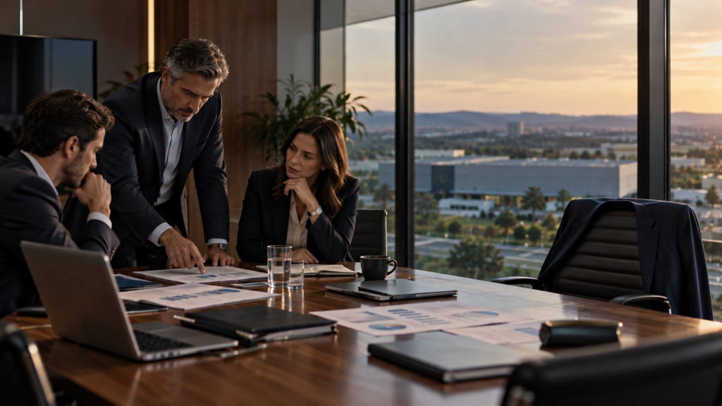 Reunião em crise e cadeira vazia